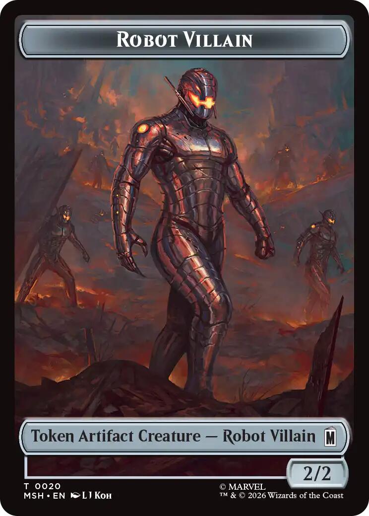 Villain // Robot Villain Double-Sided Token (009//020) [Marvel Super Heroes Tokens] | Black Swamp Games