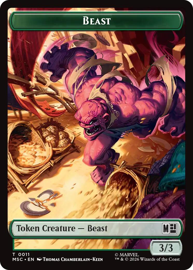 Beast // Vibranium Double-Sided Token [Marvel Super Heroes Commander Tokens] | Black Swamp Games