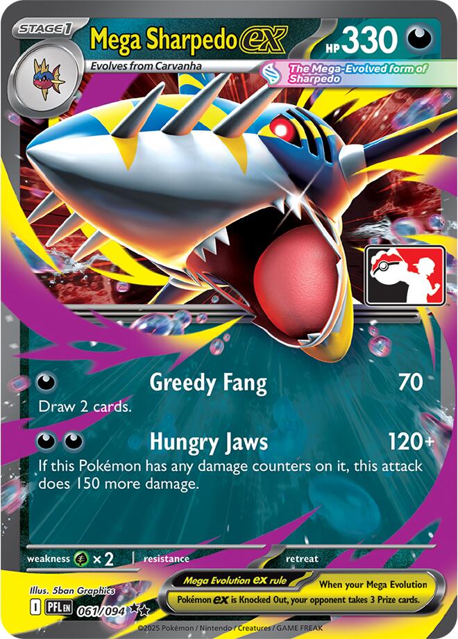 Mega Sharpedo ex (061/094) [Prize Pack Series Nine] | Black Swamp Games