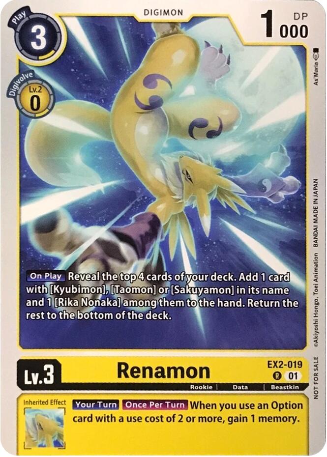 Renamon [EX2-019] (Demo Deck Exclusive) [Digimon Demo Deck Exclusive Cards] | Black Swamp Games