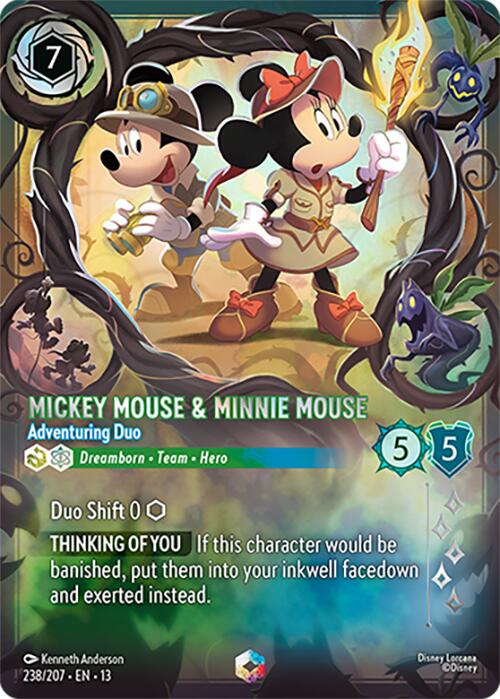 Mickey Mouse & Minnie Mouse - Adventuring Duo (Enchanted) (238/204) [Attack of the Vine!] | Black Swamp Games