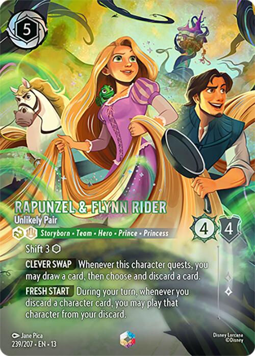 Rapunzel & Flynn Rider - Unlikely Pair (Enchanted) (239/204) [Attack of the Vine!] | Black Swamp Games
