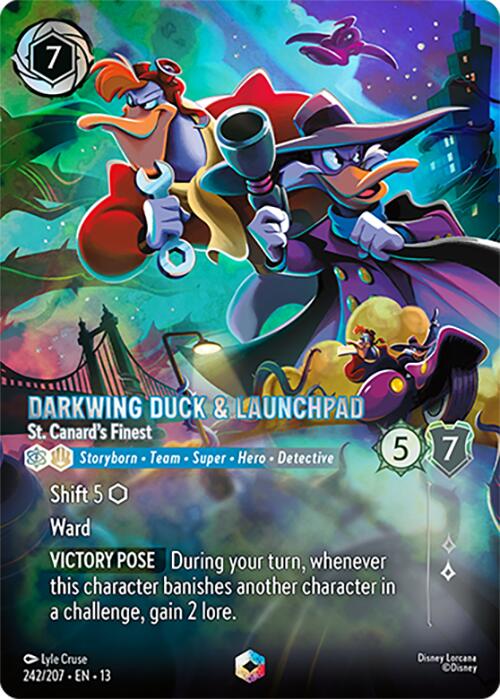 Darkwing Duck & Launchpad - St. Canard's Finest (Enchanted) (242/204) [Attack of the Vine!] | Black Swamp Games