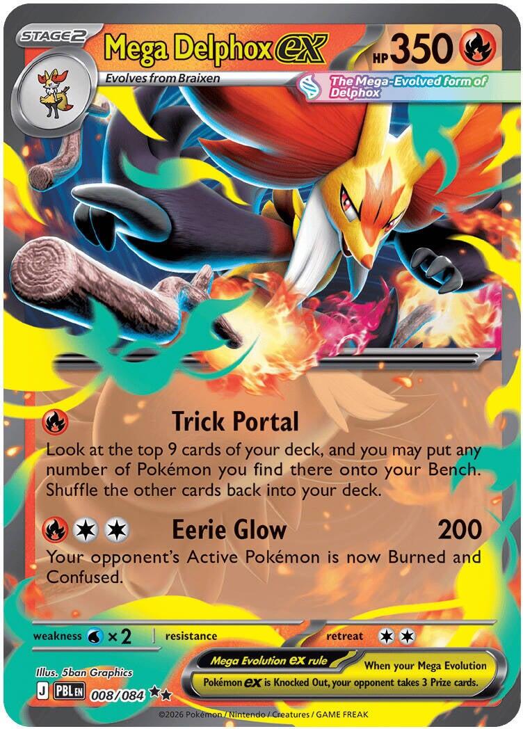 Mega Delphox ex (008/084) [Mega Evolution: Pitch Black] | Black Swamp Games