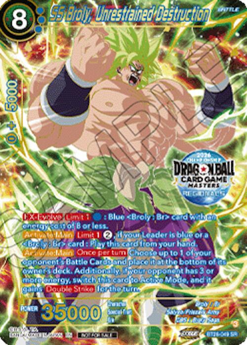 SS Broly, Unrestrained Destruction (2026 Championship Regionals) (BT26-049) [Tournament Promotion Cards] | Black Swamp Games