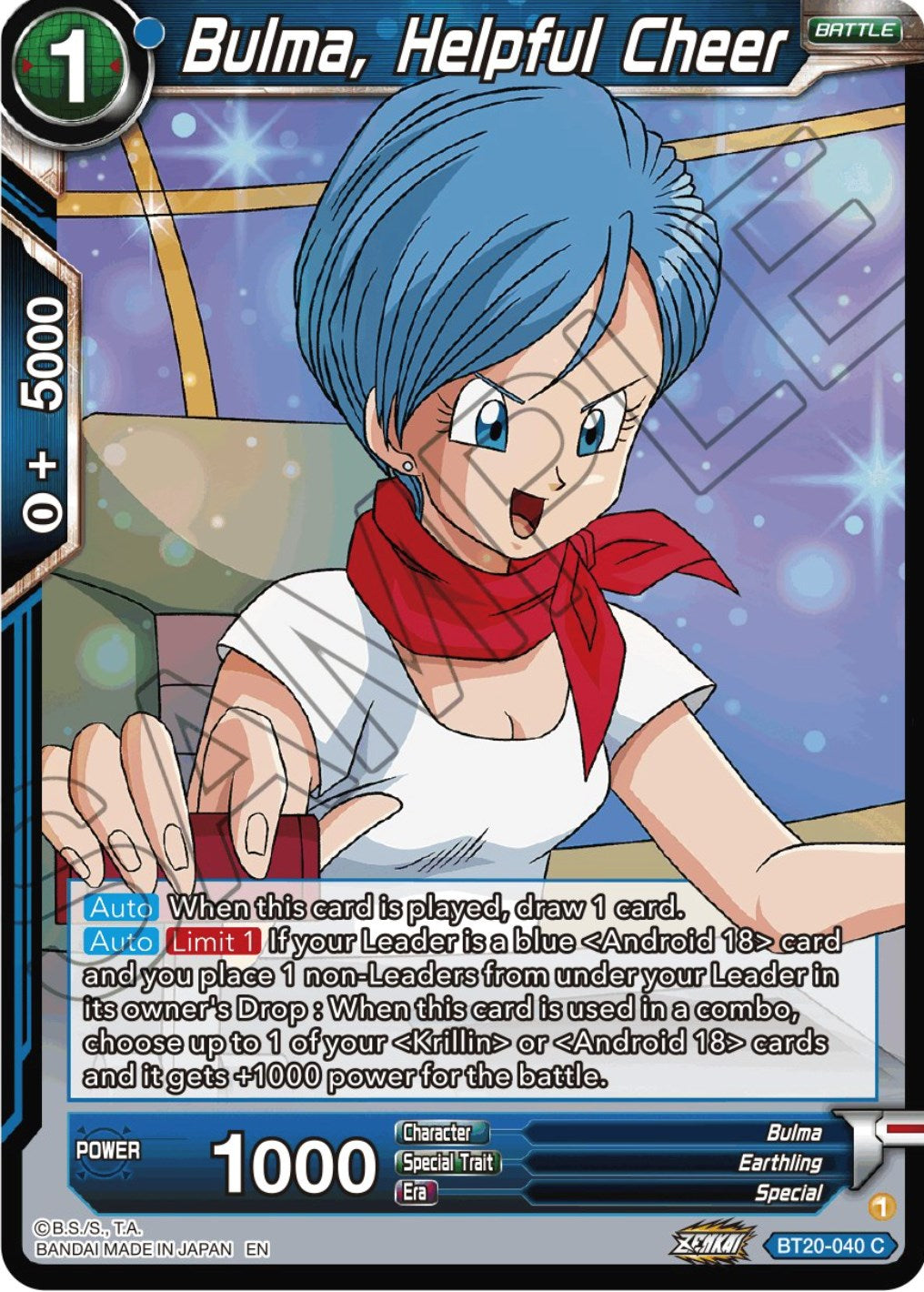 Bulma, Helpful Cheer (BT20-040) [Power Absorbed] | Black Swamp Games