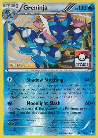 Greninja (40/122) (League Promo 1st Place) [XY: BREAKpoint] | Black Swamp Games