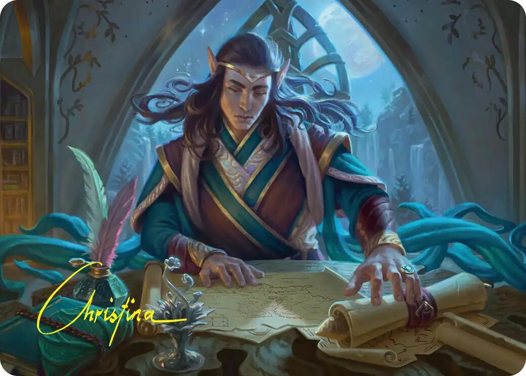 Elrond, Moon-Reader Art Card (Gold-Stamped Signature) [The Hobbit Art Series] | Black Swamp Games