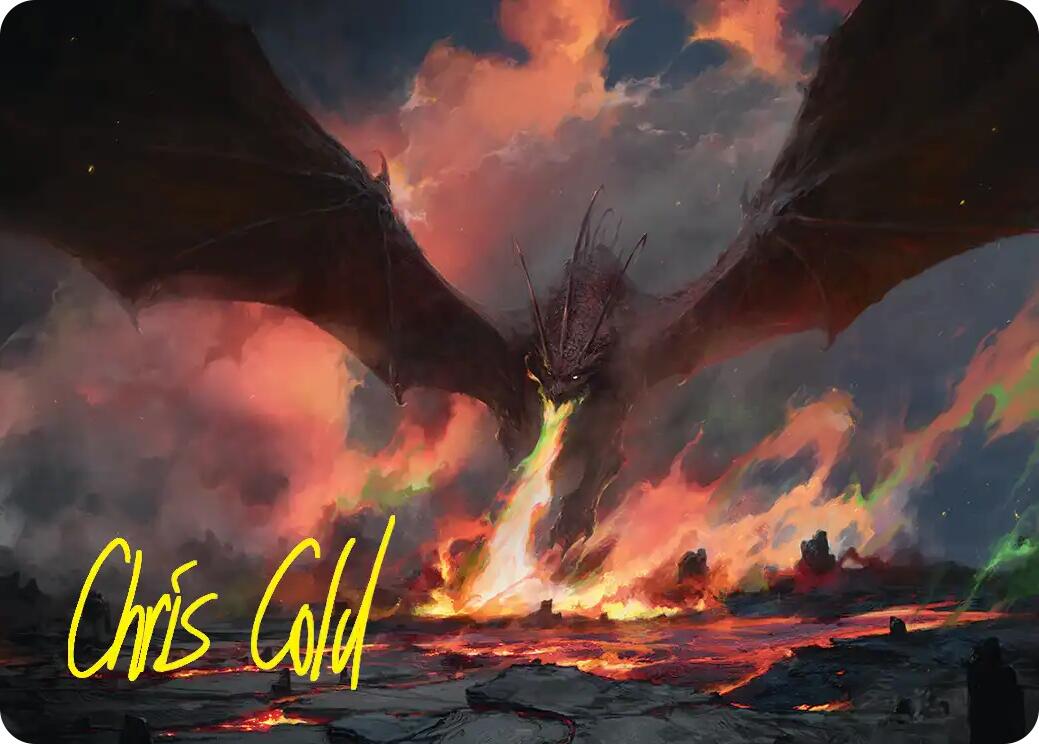 Smaug, the Great Calamity Art Card (Gold-Stamped Signature) [The Hobbit Art Series] | Black Swamp Games