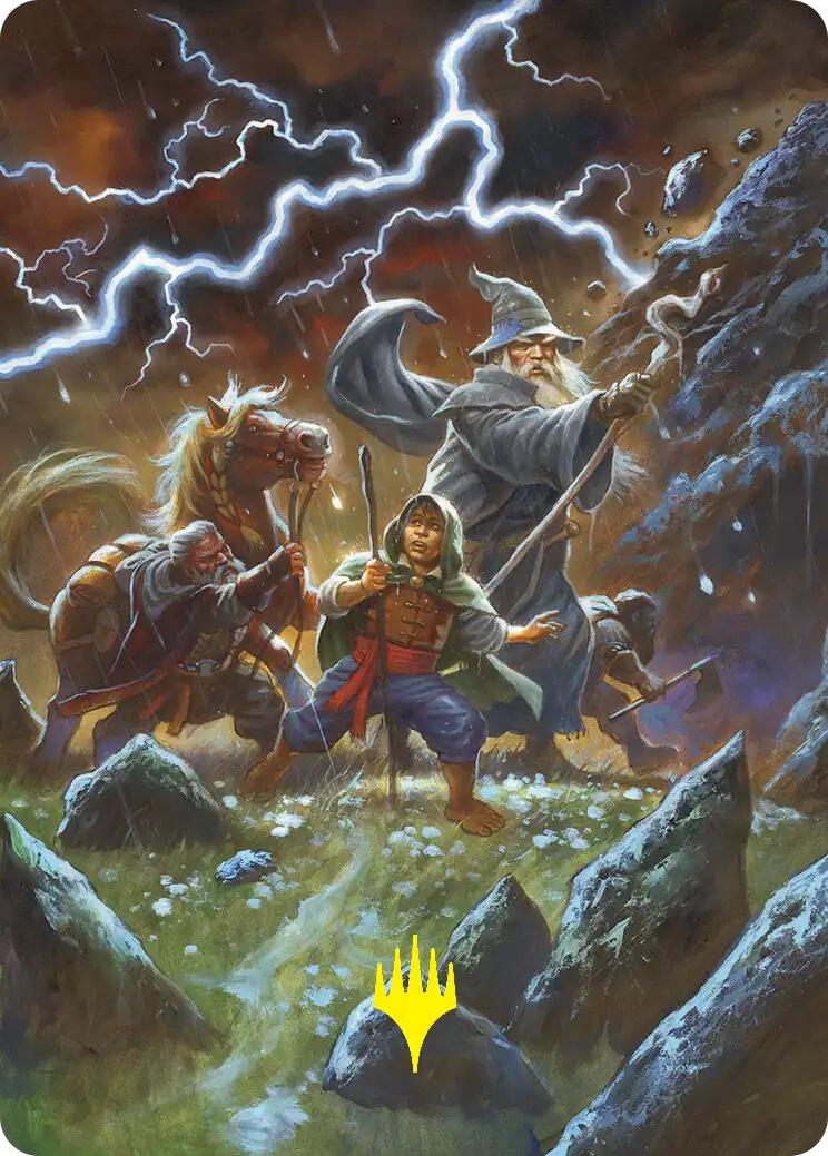 Call Forth the Tempest Art Card (Gold-Stamped) [The Hobbit Art Series] | Black Swamp Games