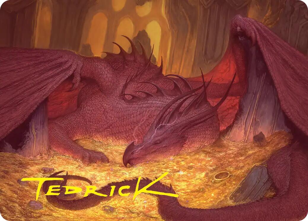 Smaug the Magnificent Art Card (Gold-Stamped Signature) [The Hobbit Art Series] | Black Swamp Games