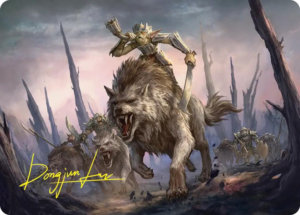 Signal the Onslaught Art Card (Gold-Stamped Signature) [The Hobbit Art Series] | Black Swamp Games
