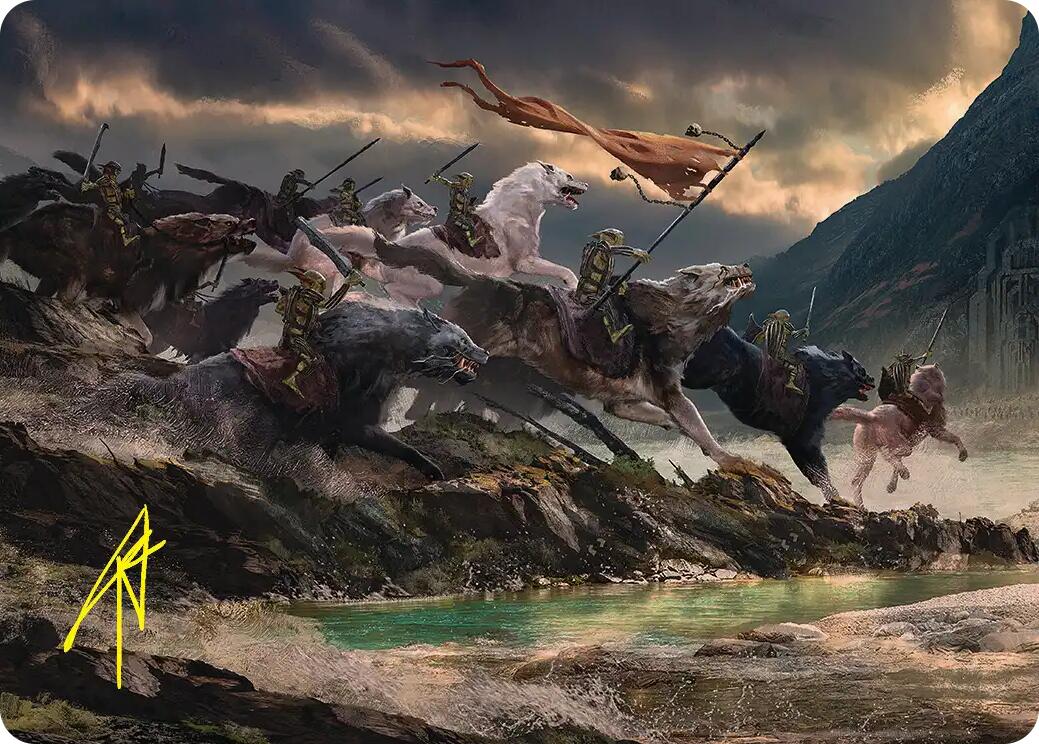 Tide of Fury and Disorder Art Card (Gold-Stamped Signature) [The Hobbit Art Series] | Black Swamp Games