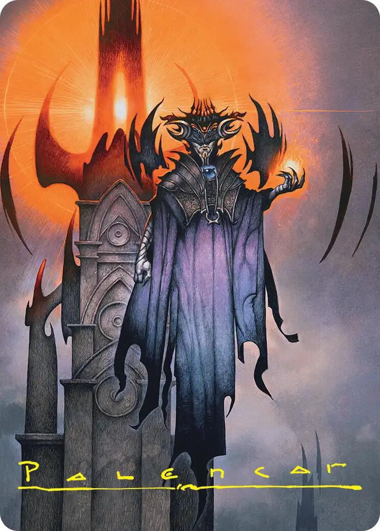Sauron, the Lidless Eye Art Card (Gold-Stamped Signature) [The Hobbit Art Series] | Black Swamp Games