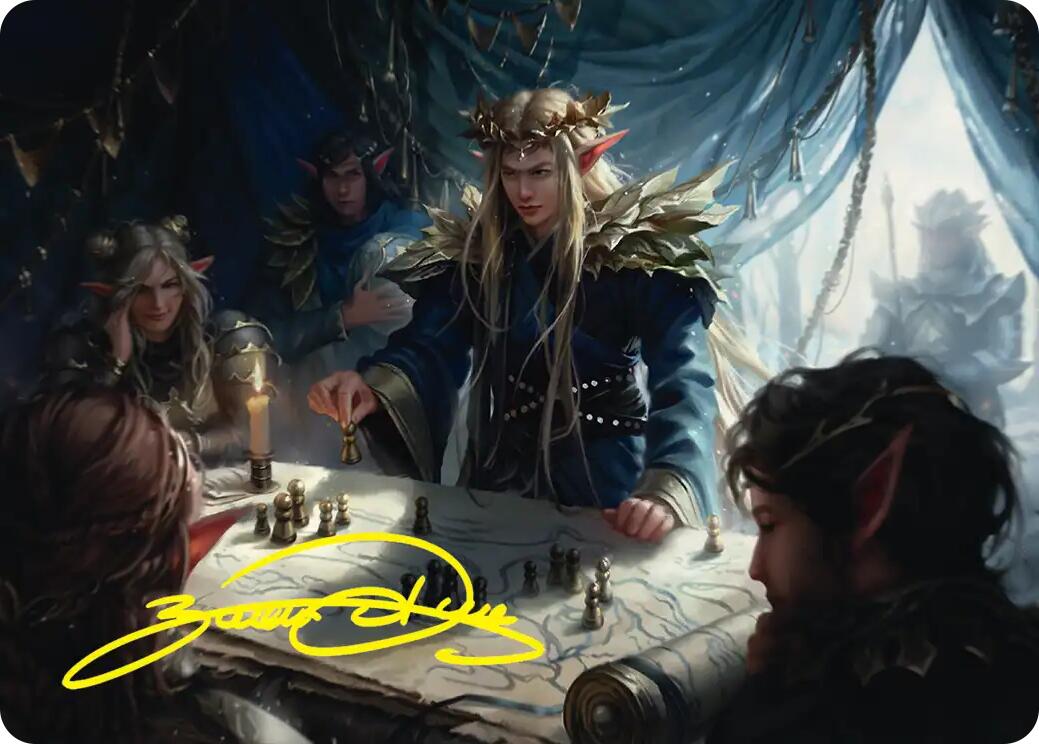 Thranduil the Strategist Art Card (Gold-Stamped Signature) [The Hobbit Art Series] | Black Swamp Games