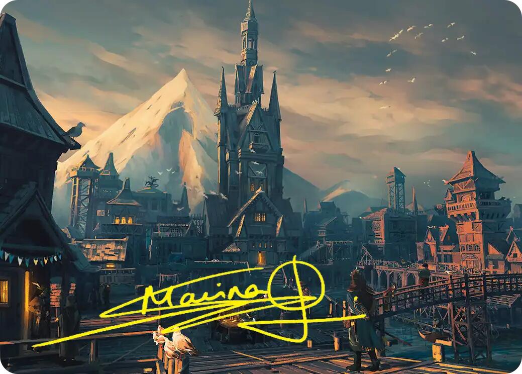 Lake-town Art Card (Gold-Stamped Signature) [The Hobbit Art Series] | Black Swamp Games