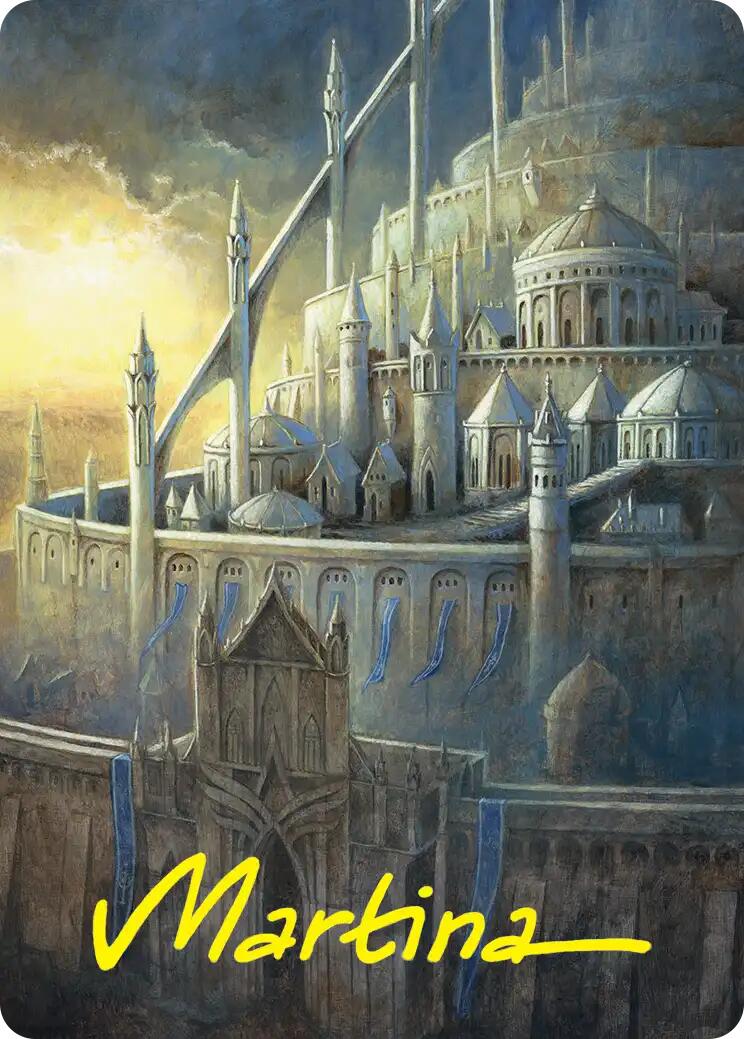 Minas Tirith Art Card (Gold-Stamped Signature) [The Hobbit Art Series] | Black Swamp Games