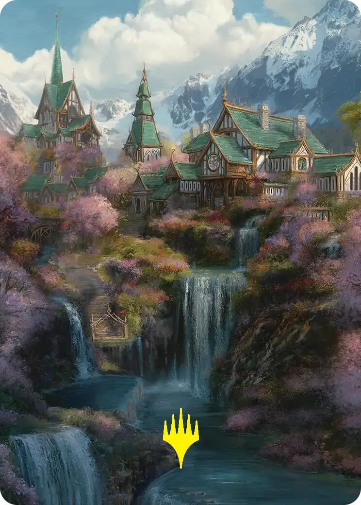 Rivendell Art Card (Gold-Stamped) [The Hobbit Art Series] | Black Swamp Games