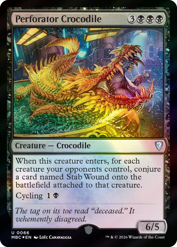 Perforator Crocodile [Mystery Booster: Commander Edition] | Black Swamp Games