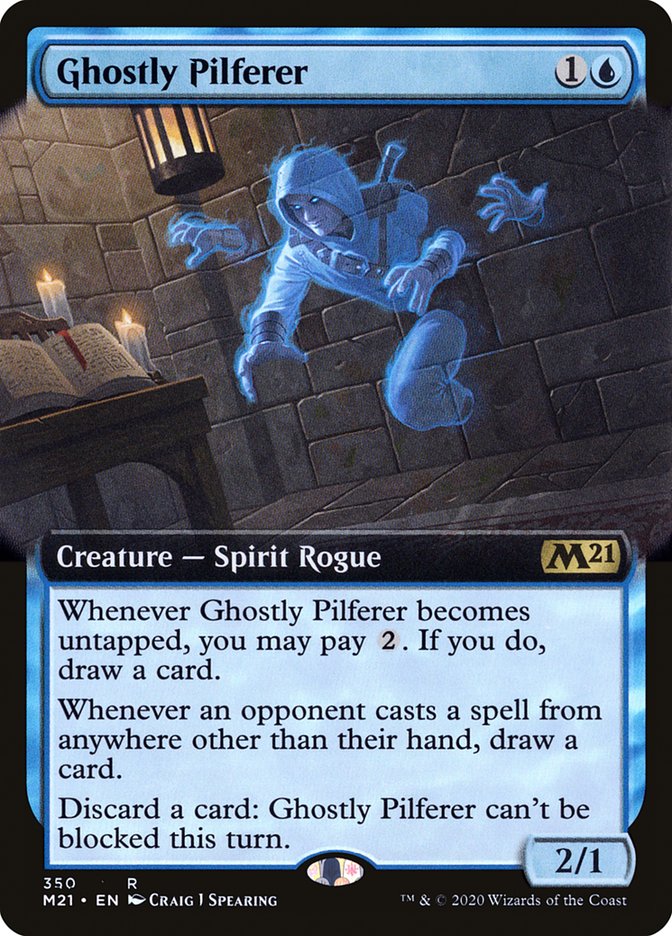 Ghostly Pilferer (Extended Art) [Core Set 2021] | Black Swamp Games
