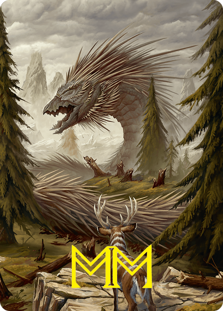 Quilled Greatwurm Art Card (44/54) (Gold-Stamped Signature) [Foundations Art Series] | Black Swamp Games