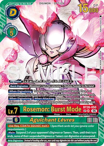 Rosemon: Burst Mode // Aguichant Levres [BT26-050] [Timeless Bonds] | Black Swamp Games