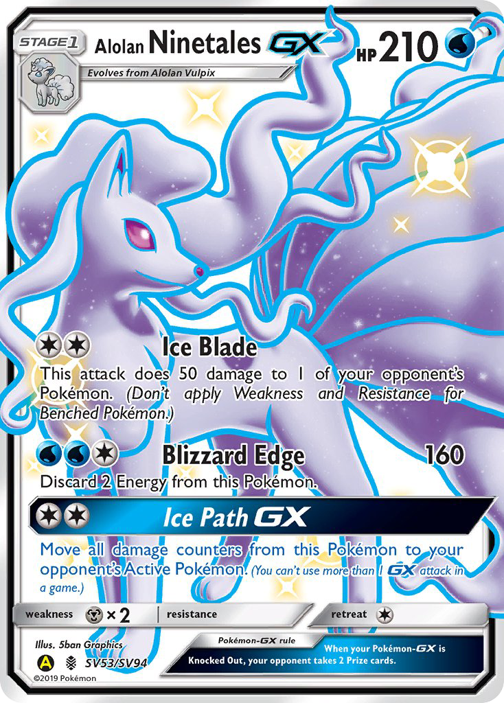 Alolan Ninetales GX (SV53/SV94) [Sun & Moon: Hidden Fates - Shiny Vault] | Black Swamp Games