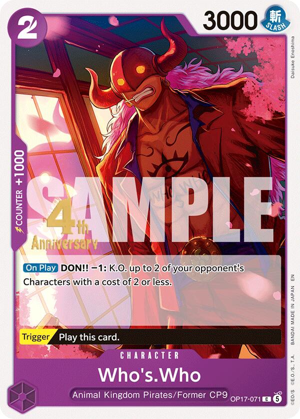 Who's.Who [The World's Strongest Warriors Release Event Cards] | Black Swamp Games