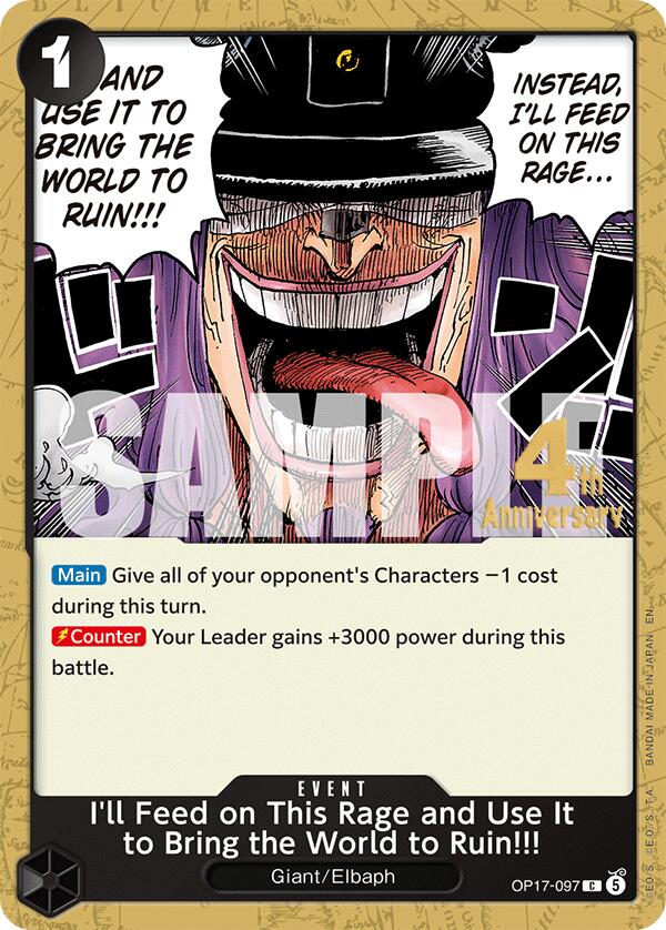 I'll Feed on This Rage and Use It to Bring the World to Ruin!!! [The World's Strongest Warriors Release Event Cards] | Black Swamp Games