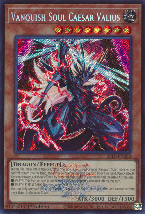 Vanquish Soul Caesar Valius (Emblazoned Secret Rare) [26LP-EN008] Secret Rare | Black Swamp Games