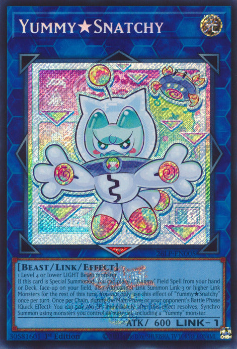YummySnatchy (Emblazoned Secret Rare) [26LP-EN005] Secret Rare | Black Swamp Games