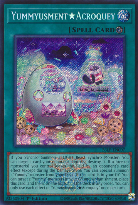 YummyusmentAcroquey (Emblazoned Secret Rare) [26LP-EN007] Secret Rare | Black Swamp Games