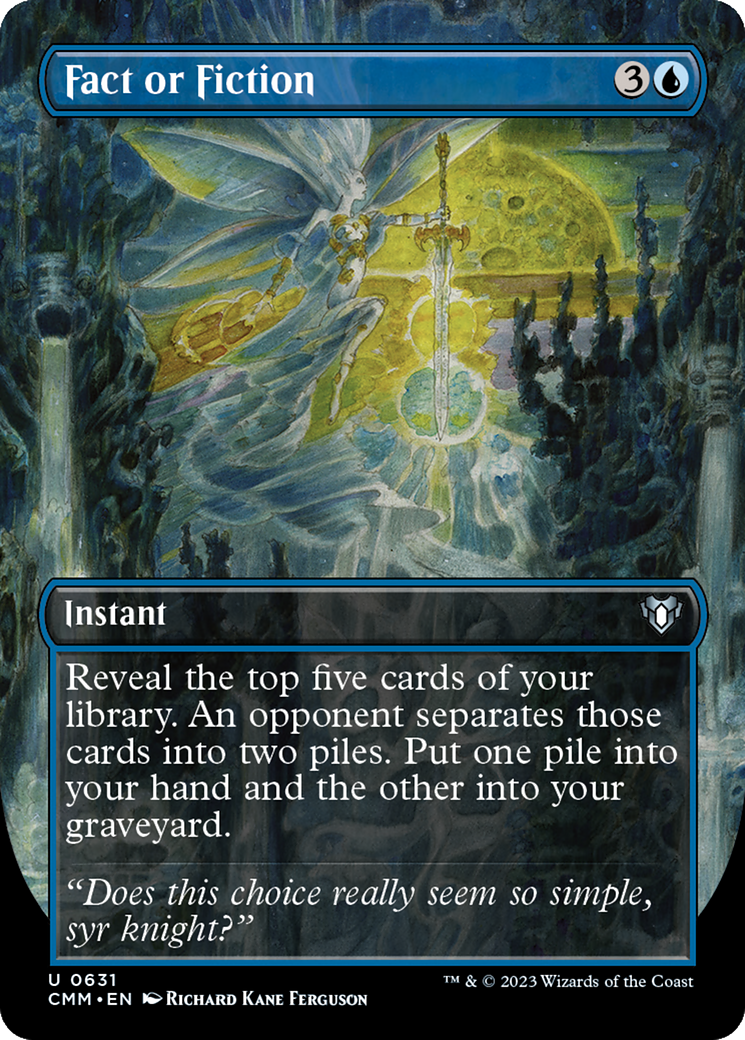 Fact or Fiction (Borderless Alternate Art) [Commander Masters] | Black Swamp Games