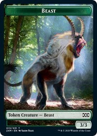 Beast // Saproling Double-Sided Token [Double Masters Tokens] | Black Swamp Games