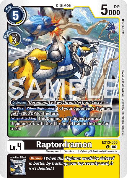 Raptordramon [EX13-055] [Chivalrous XIII] | Black Swamp Games