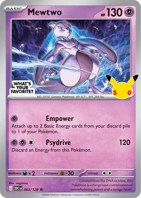 Mewtwo (063/128) (What's Your Favorite Stamp) [Miscellaneous Cards] | Black Swamp Games
