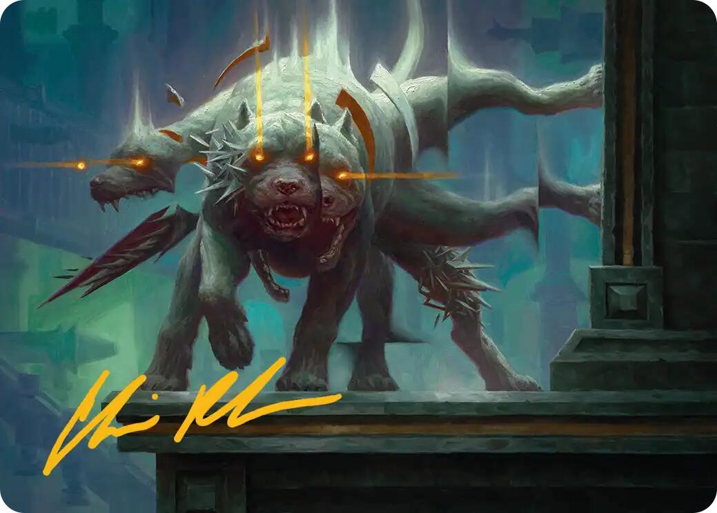 Flickering Hound Art Card (2/54) (Gold-Stamped Signature) [Reality Fracture Art Series] | Black Swamp Games