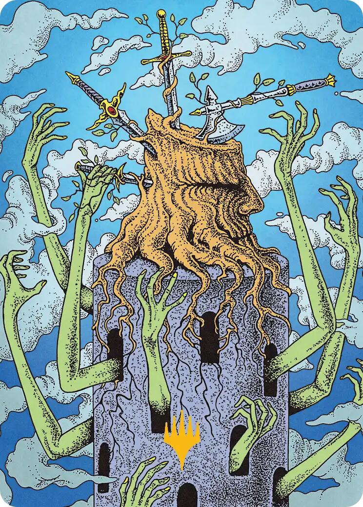 Flourishing Grapple Art Card (Gold-Stamped) [Reality Fracture Art Series] | Black Swamp Games