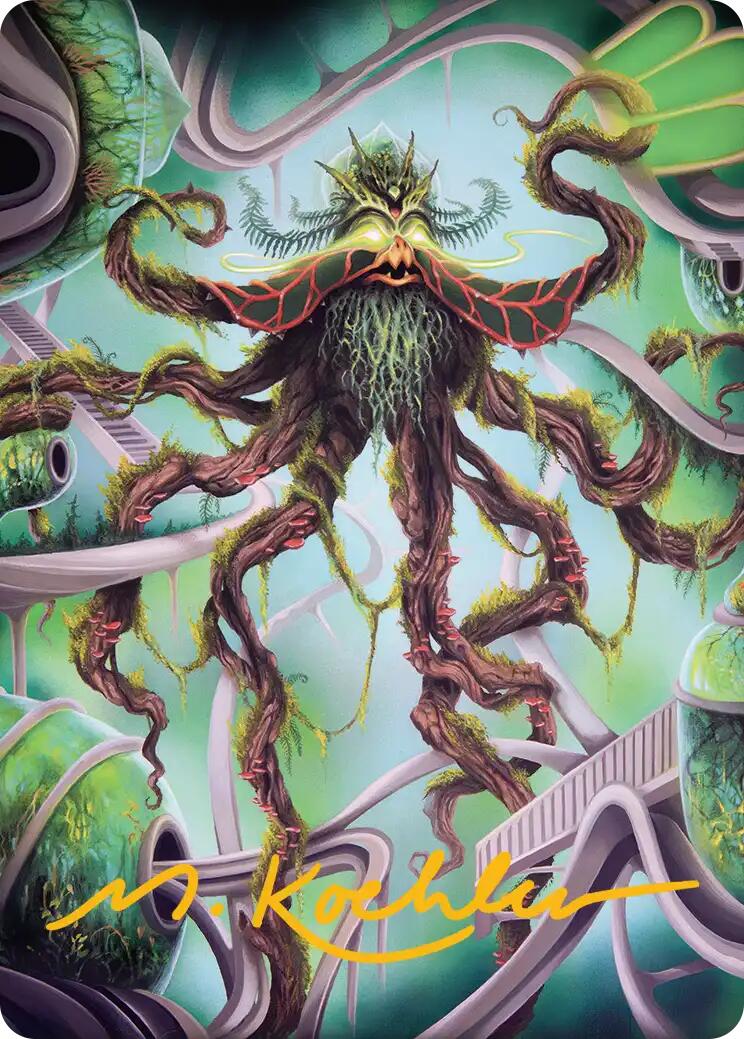 Verdant Kraken Art Card (Gold-Stamped Signature) [Reality Fracture Art Series] | Black Swamp Games
