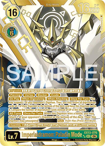 Imperialdramon: Paladin Mode [EX13-076] (Rare Pull) [Chivalrous XIII] | Black Swamp Games