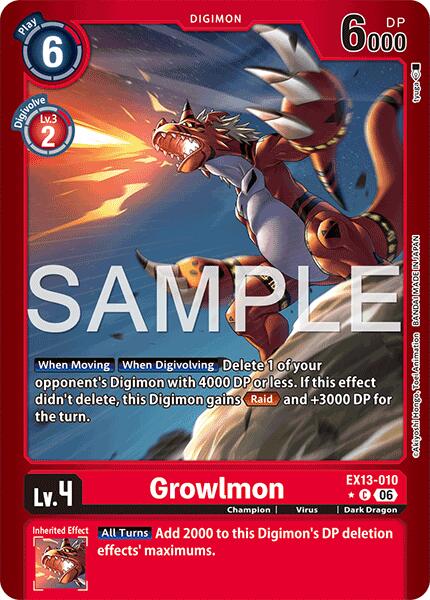 Growlmon [EX13-010] (Limited Foil) [Chivalrous XIII] | Black Swamp Games