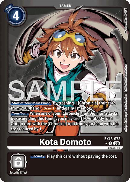 Kota Domoto [EX13-072] (Limited Foil) [Chivalrous XIII] | Black Swamp Games
