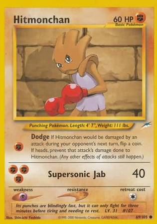 Hitmonchan (69/105) [Neo Destiny Unlimited] | Black Swamp Games