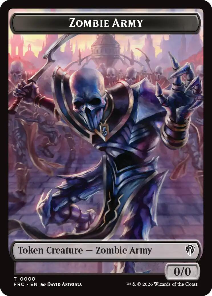 Zombie Army // Goblin Double-Sided Token [Reality Fracture Commander Tokens] | Black Swamp Games