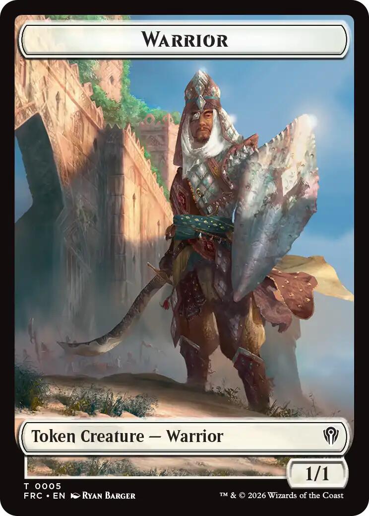 Warrior // Shark Double-Sided Token [Reality Fracture Commander Tokens] | Black Swamp Games