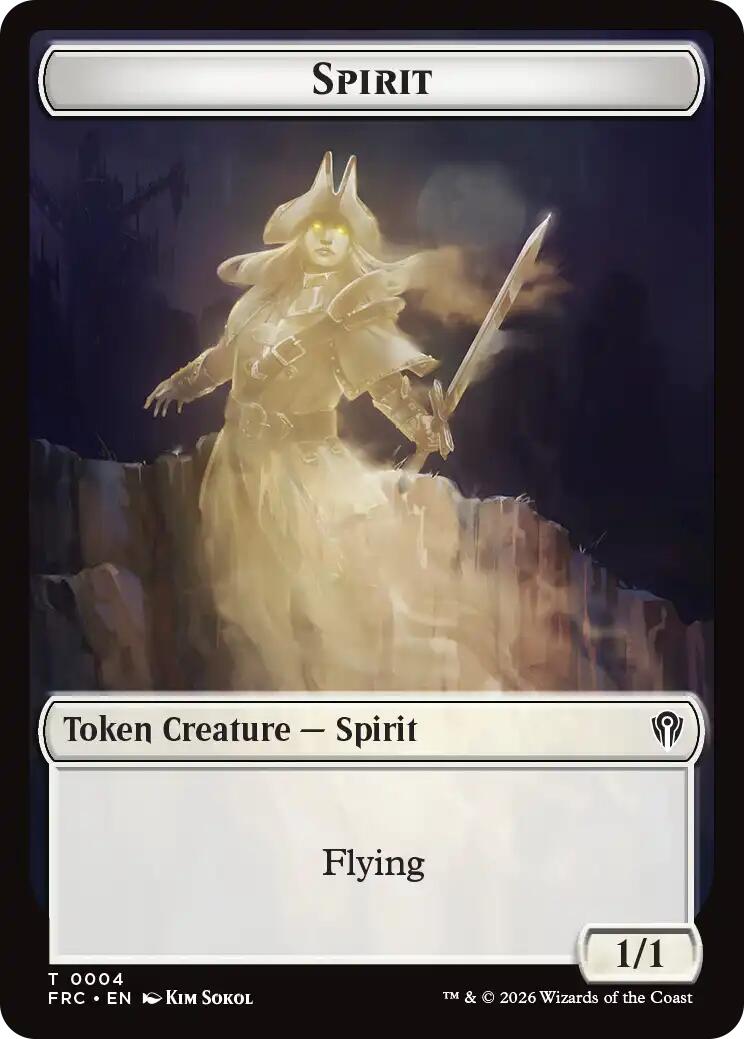 Spirit // Jace Double-Sided Token [Reality Fracture Commander Tokens] | Black Swamp Games