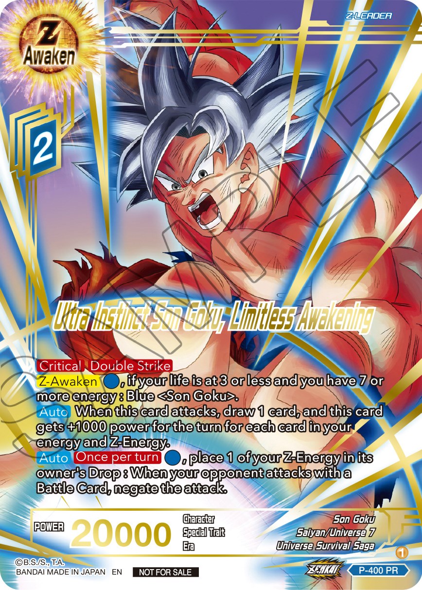 Ultra Instinct Son Goku, Limitless Awakening (Gold-Stamped) (P-400) [Promotion Cards] | Black Swamp Games