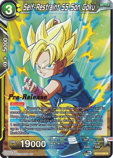 Self-Restraint SS Son Goku (BT14-096) [Cross Spirits Prerelease Promos] | Black Swamp Games