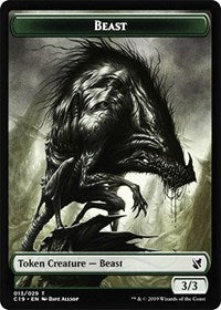 Beast (013) // Wurm Double-Sided Token [Commander 2019 Tokens] | Black Swamp Games
