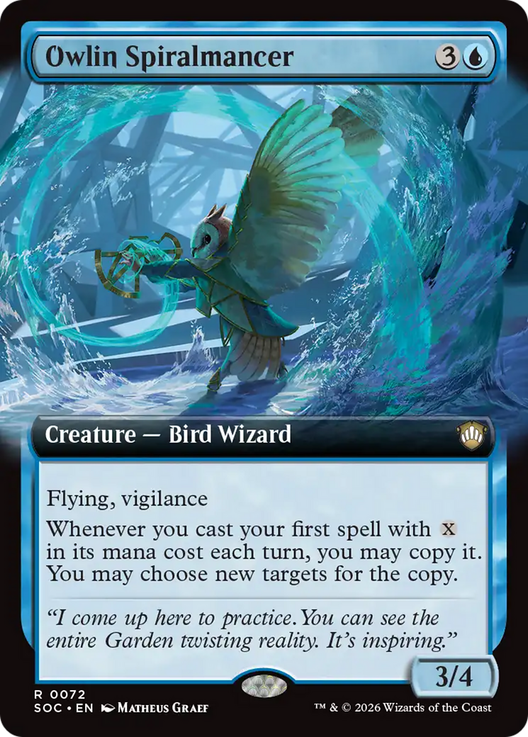 Owlin Spiralmancer (Extended Art) [Secrets of Strixhaven Commander] | Black Swamp Games